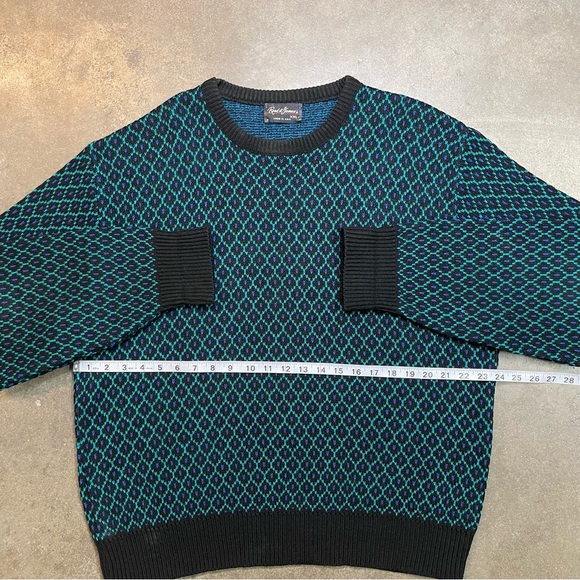 Vintage Reed St. James Wool Blend Geometric Crewneck Sweater Made in USA - Picture 5 of 8